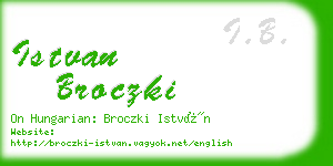 istvan broczki business card